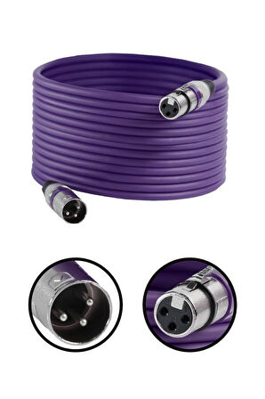 Midex MXL-20M-5x Kaliteli XLR TO XLR 20 mt. Mikrofon Kablosu (5 Adet 5 Renk)