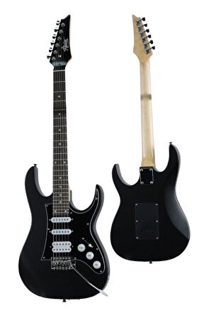 Midex RPH-320BK-25AMP Siyah Renk Super Strat Kasa HSS 25W Amfili Elektro Gitar Seti