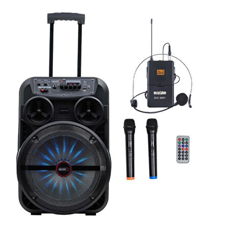 Midex MXR-280SXC Taşınabilir Seyyar Portatif 3 Mikrofonlu Şarjlı Ses Sistemi Hoparlör (280 Watt)