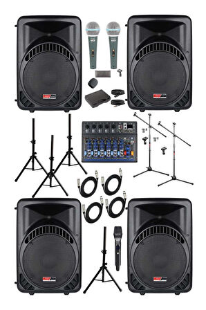  Lastvoice Ample Surface-Paket-4 Aktif hoparlör ve Mixer Full Ses Sistemi Seti