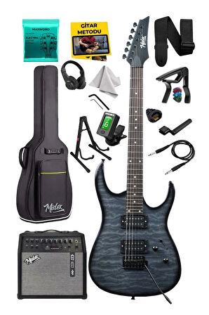 Midex Crade-50AMP Grey Rosewood Super Strat Kasa HH Yüksek Kaliteli 50W Amfili Elektro Gitar Seti