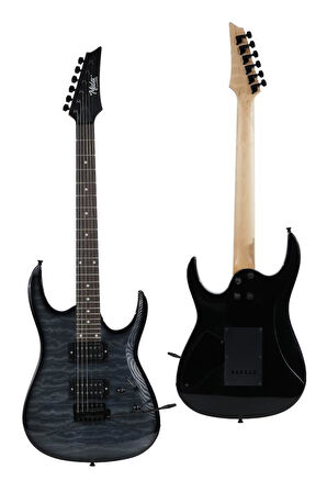 Midex Crade-50AMP Grey Rosewood Super Strat Kasa HH Yüksek Kaliteli 50W Amfili Elektro Gitar Seti