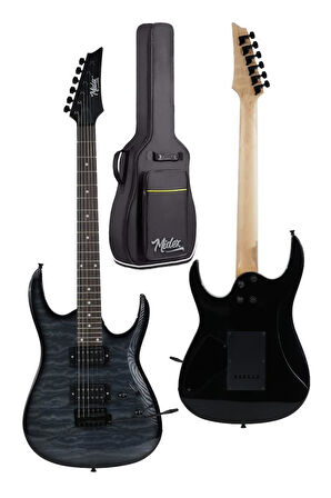 Midex Crade-50AMP Grey Rosewood Super Strat Kasa HH Yüksek Kaliteli 50W Amfili Elektro Gitar Seti