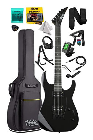 Midex Crade-ST Black Rosewood Klavye Super Strat Kasa HH Yüksek Kaliteli Elektro Gitar