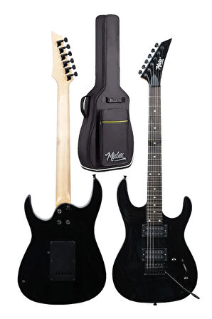 Midex Crade-25AMP Black Rosewood Super Strat Kasa HH Yüksek Kaliteli 25W Amfili Elektro Gitar Seti