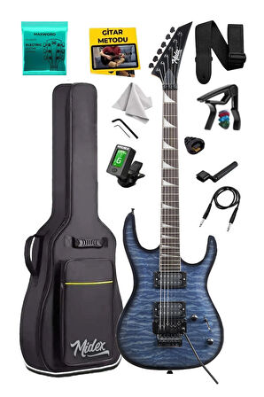 Midex Crade Blue Rosewood Klavye Super Strat Kasa HH Yüksek Kaliteli Elektro Gitar