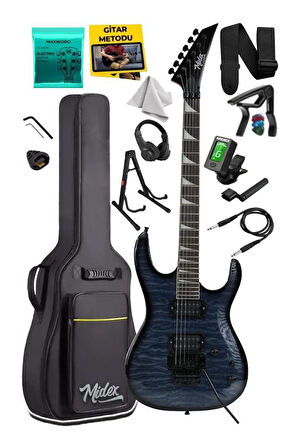 Midex Crade-ST Blue Rosewood Klavye Super Strat Kasa HH Yüksek Kaliteli Elektro Gitar