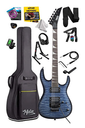 Midex Crade-ST Blue Rosewood Klavye Super Strat Kasa HH Yüksek Kaliteli Elektro Gitar
