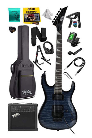 Midex Crade-25AMP Blue Rosewood Super Strat Kasa HH Yüksek Kaliteli 25W Amfili Elektro Gitar Seti