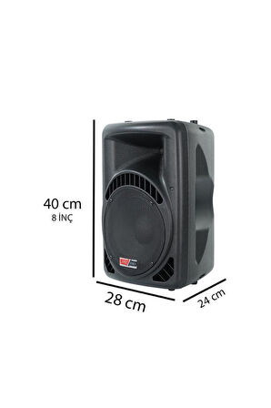 Lastvoice Ample-08AP Taşınabilir Seyyar Portatif Mikrofonlu Elektrikli Ses Sistemi Hoparlör (450 Watt)