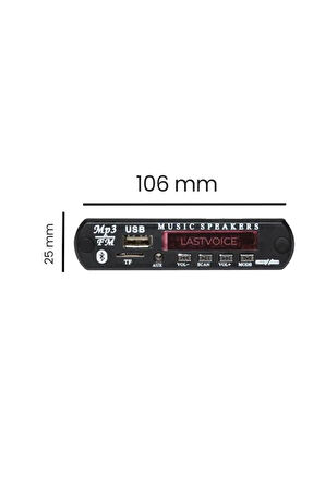 Lastvoice USB-BT-10X Bluetooth USB SD Kart ve FM Radyo Özellikli MP3 Decoder (10 Adet)