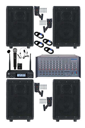 Lastvoice Elit Plus Paket-1 Profesyonel Ses Sistemi Mikser Amfi Hoparlör Mikrofon