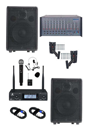 Lastvoice Elit Plus Paket-2 Profesyonel Ses Sistemi Mikser Amfi Hoparlör Mikrofon