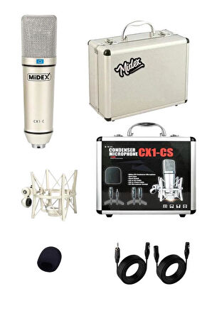 Midex CX1-Q Pro Set Üst Seviye Condenser Stüdyo Ses Kayıt Mikrofonu Standı Seti