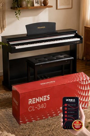 Rennes CL-340BK Tuş Hassasiyetli 88 Tuş Dijital Piyano Profesyonel Siyah
