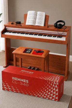 Rennes CL-340OR Tuş Hassasiyetli 88 Tuş Dijital Piyano Profesyonel Ahşap