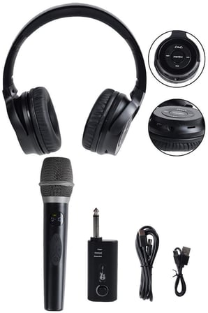 Martino MT-412 Kablosuz Mikrofon Referans Kulaklık Karaoke ve Pratik Seti Distortion TWS Özellikli