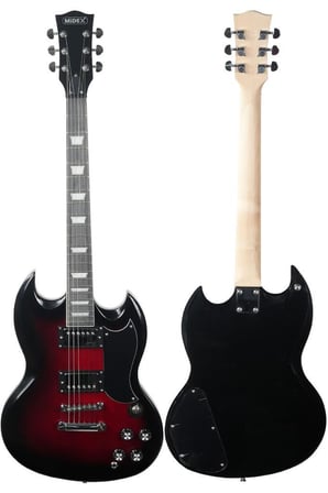 Midex SG-Special-RDS Profesyonel SG Kasa HH Elektro Gitar Seti Kırmızı Sunburs