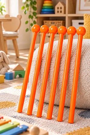 Midex Orf-TFK-23OR 3X Turuncu Çocuk Davulu Tokmağı 23 cm Ritim Çubuğu Örf Aleti (Karbon Fiber)