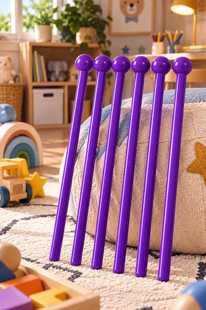 Midex Orf-TFK-23PRP 3X Mor Çocuk Davulu Tokmağı 23 cm Ritim Çubuğu Örf Aleti (Karbon Fiber)