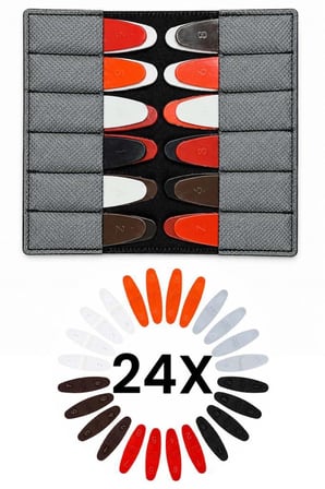 Midex MZ-24ST Saz ve Bağlama için 24'lü Mızrap Deri Cüzdan Seti (Tüm Numaralar, 6 Renk)