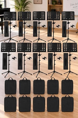 Lastvoice NT-106CS-10X Taşıma Çantalı 10'lu Makaslı Nota Sehpası Paketi