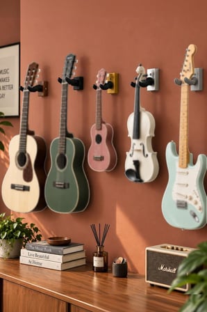 Lastvoice EDS-666-20X Kaliteli 20'li Enstrüman Duvar Askısı Standı Aparatı Paketi (Gitar, Ukulele, Keman, Bağlama Uyumlu)