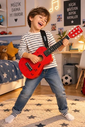 Midex CG-230RD Çocuk Klasik Gitar Seti 3-8 Yaş 23 İnç 58 cm Kırmızı Çocuk Gitarı Seti