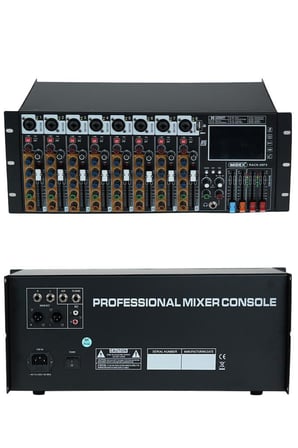 Midex RACK-08FX Rack Tipi Power Mikser 2x600W 8 Kanal USB 99 DSP Phantomlu Amfili Mikser Efektli