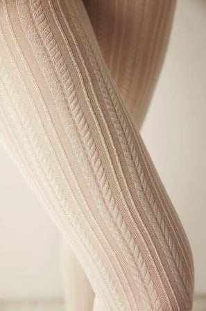Krem Rengi Knit Külotlu Çorap