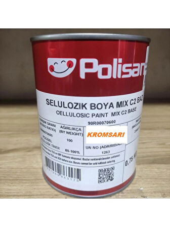 POLİSAN SELÜLOZİK BOYA KROM RENK 0.75 LİTRE 1 ADET