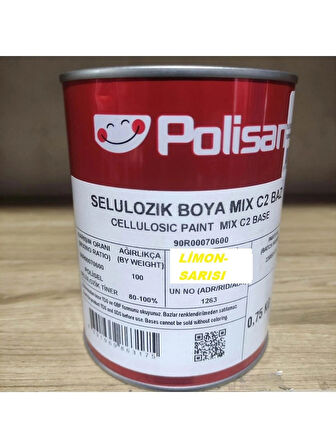 POLİSAN SELÜLOZİK BOYA LİMON SARISI 0.75 KOD :1021
