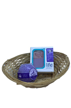 1 lavanta kokulu katı sabun(100g)+ 1 lavanta kokulu banyo topu(100g)