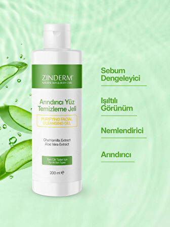 Arındırıcı Yüz Temizleme Jeli | Aloe Vera & Papatya Özlü - 200 ml | Sebum Dengeleyici