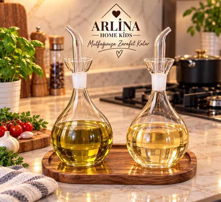 İkili 1000 ML Akasya Standlı Yağlık-Sosluk seti