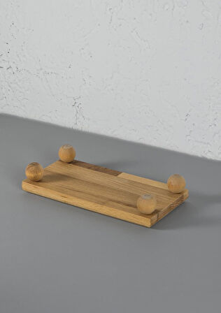 Misket Ayaklı Ahşap Sunumluk - 21x10 CM