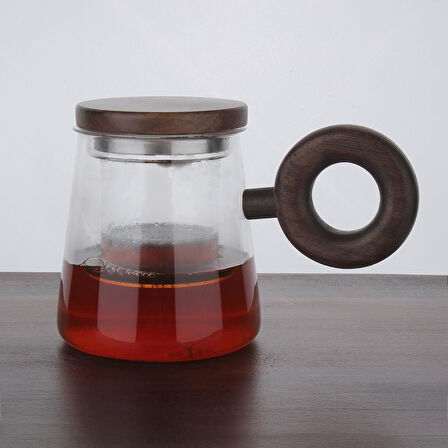 Atby Akasya Doğal Cam Kupa Demleme Çay Bitki Çayı Detoks Bardağı 550ml