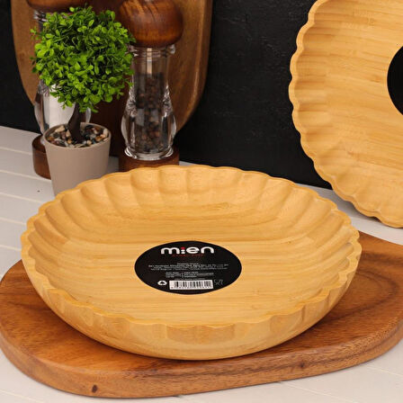 Mien Dayanıklı Bambu Tırtıklı Kenarlı Kase 20 Cm - 7B128