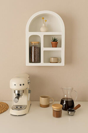 Mien Ahşap Duvara Monte Edilebilen Katlı Mutfak Rafı – Kupa ve Kavanoz Düzenleyici