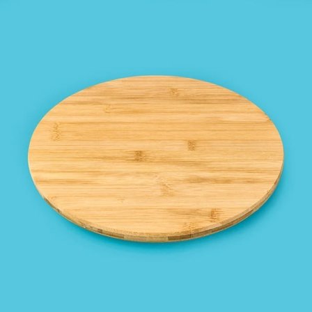 Mien Dönebilen Stantlı Pizza Sunum Panosu - Açık Kahverengi - 30x30x2,5 cm