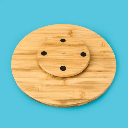 Mien Dönebilen Stantlı Pizza Sunum Panosu - Açık Kahverengi - 30x30x2,5 cm