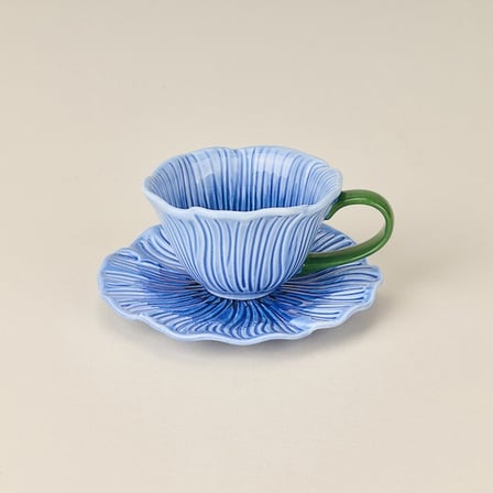 Mien Poppy Bloom 4 Parça 2 Kişilik Kahve Fincanı Takımı - Renkli - 90 ml