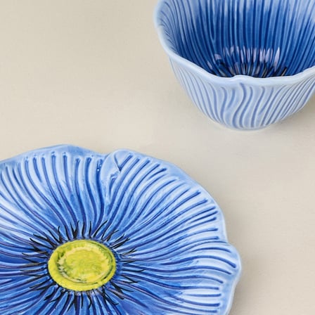 Mien Poppy Bloom 4 Parça 2 Kişilik Kahve Fincanı Takımı - Renkli - 90 ml