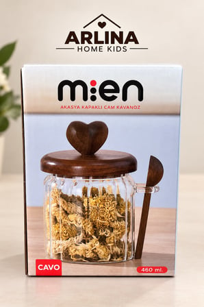 460 ML Akasya Kapaklı Cam Kavanoz 