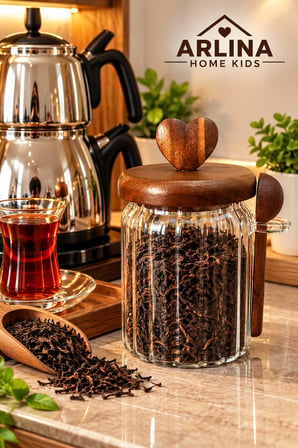 570 ML Akasya Kapaklı Cam Kavanoz 
