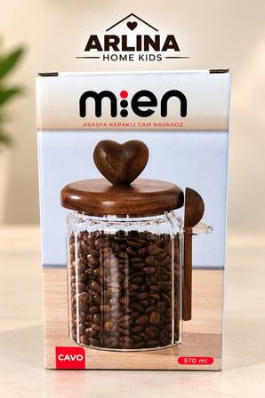 570 ML Akasya Kapaklı Cam Kavanoz 