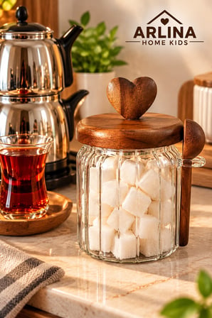 570 ML Akasya Kapaklı Cam Kavanoz 