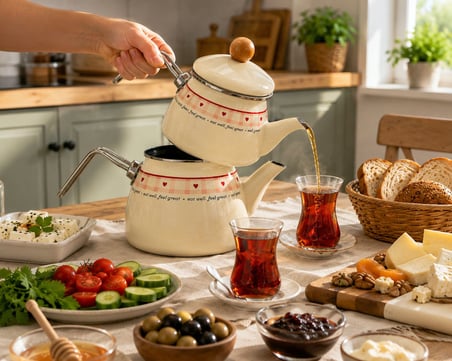 Arlina Home Kids Emaye Çaydanlık Takımı Krem 1.0 Lt 2.0 Lt