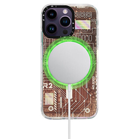 iPhone 14 Pro Max Kılıf Magsafe Özellikli Infinity Desenli Silikon Kapak