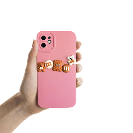 iPhone 11 Kılıf 3D M Bear Kamera Korumalı Silikon Kapak